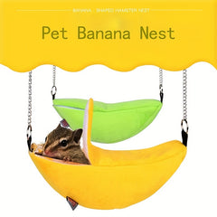 Cozy Banana Shaped Hamster Hammock Bed for Small Pets