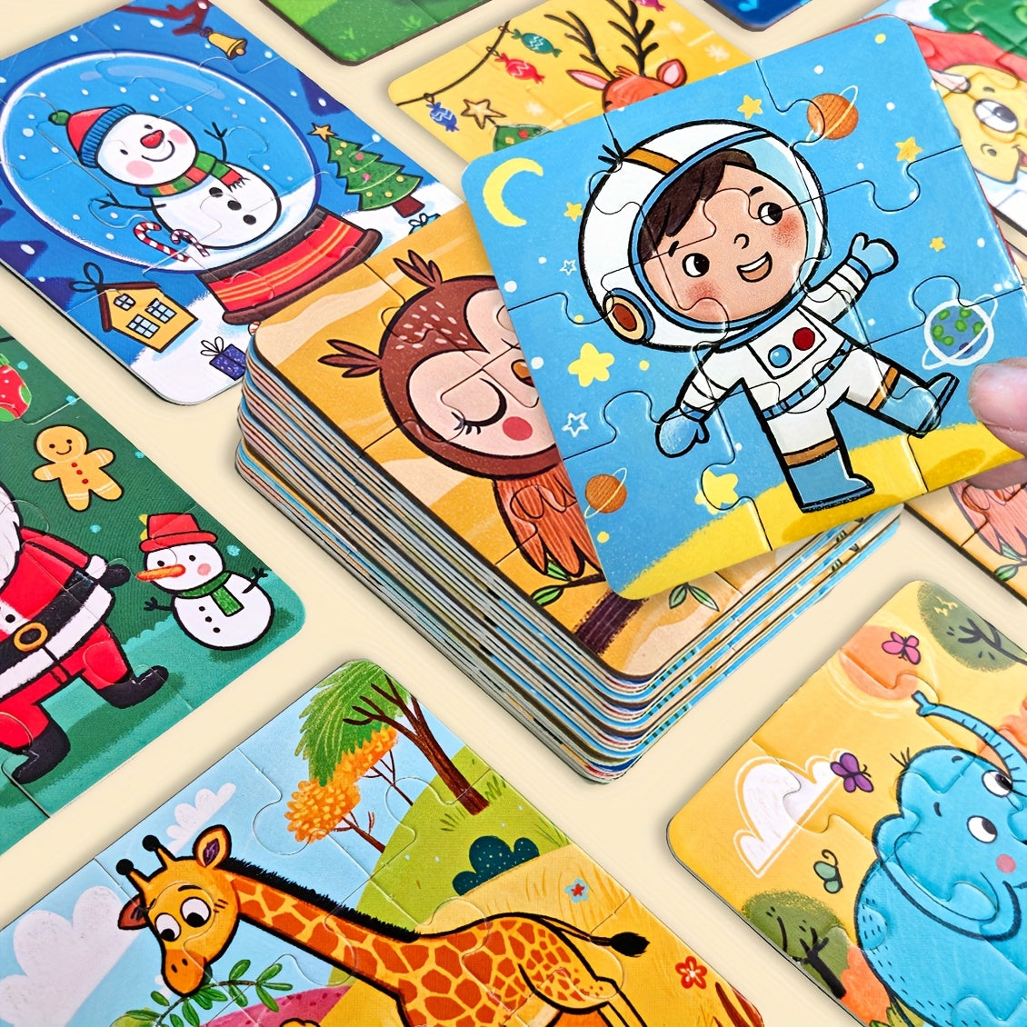 Space Theme Jigsaw Puzzles for Kids, Educational Toy with Astronaut Planets