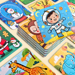 Space Theme Jigsaw Puzzles for Kids, Educational Toy with Astronaut Planets