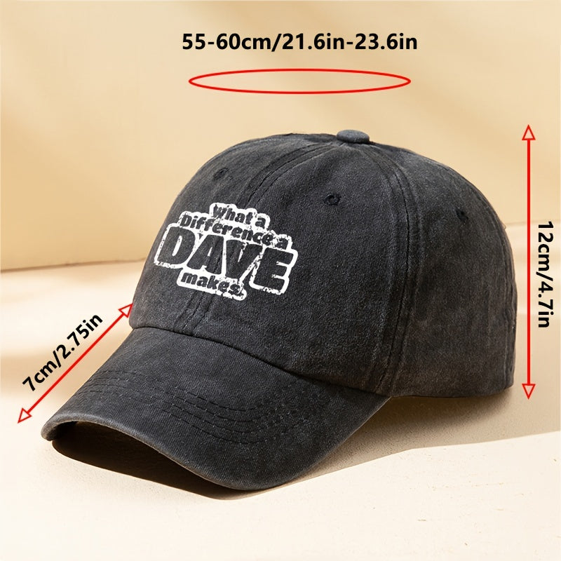 DAVE Letter Print Baseball Cap Sun Hat Trucker Hat