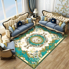 European Crystal Velvet Floor Mat Non Slip Carpet for Living Room