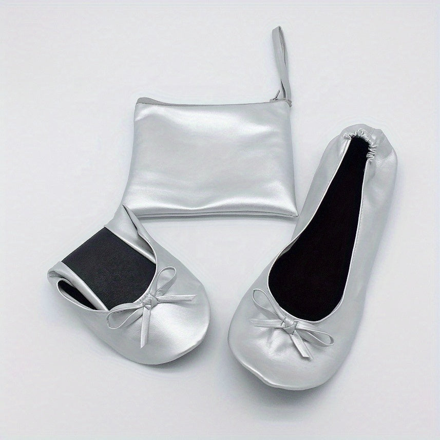 Women's Bowknot Ballet Flats Soft Sole Dance Shoes