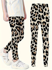 3D Leopard Print Leggings Girls Comfy Yoga Pants Spring