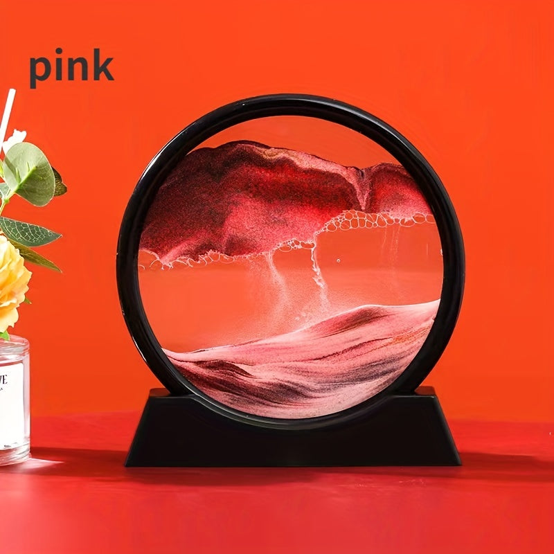 Moving Sand Art Round Rectangle Glass 3D Deep Sea Sand Landscape