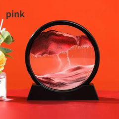 Moving Sand Art Round Rectangle Glass 3D Deep Sea Sand Landscape