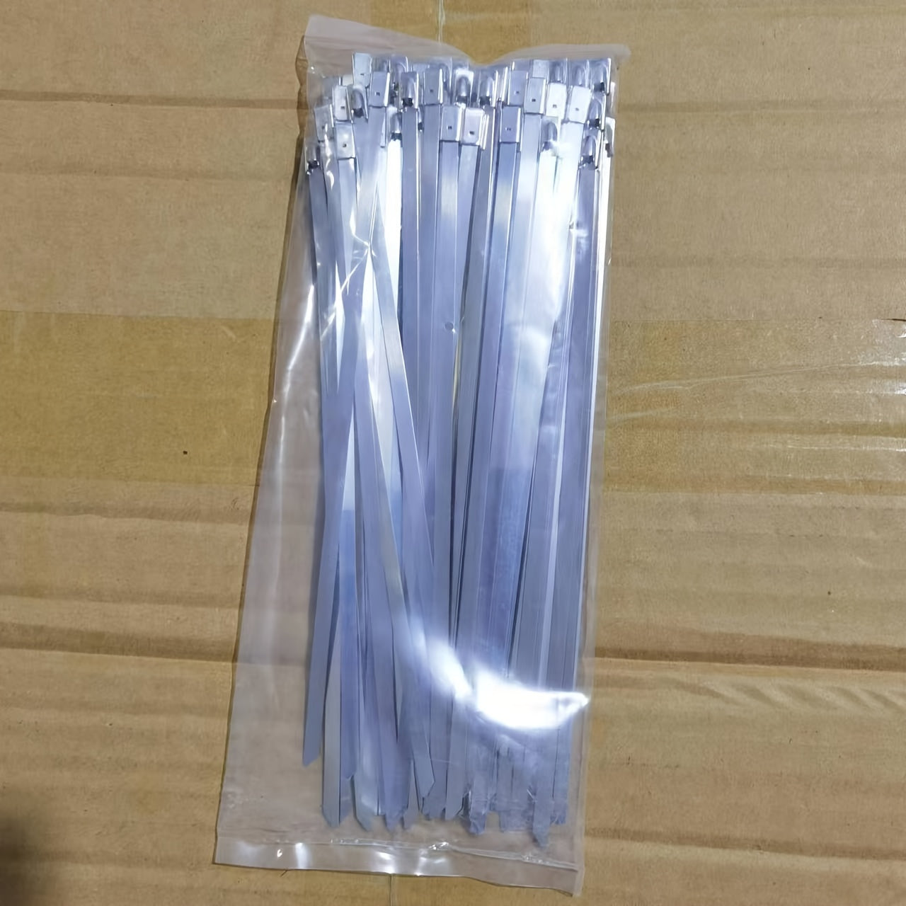 100pcs Stainless Steel Heavy Duty Self Locking Cable Ties for Exhaust Packaging