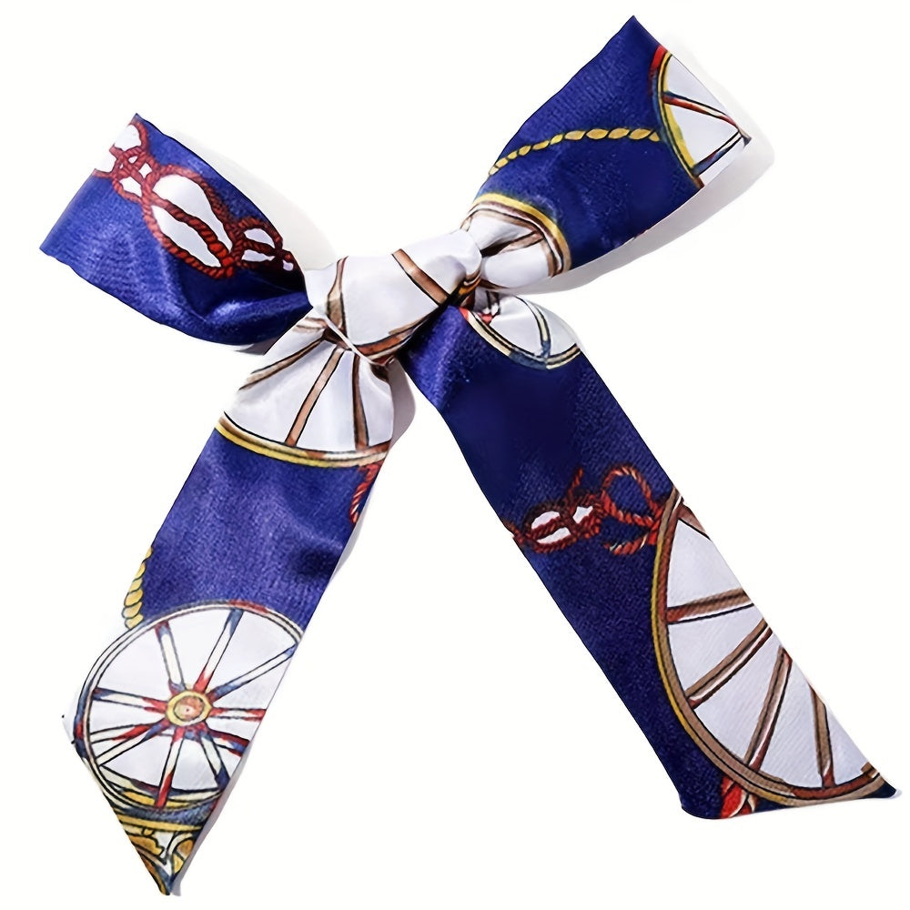 3pcs Skinny Scarf Hair Tie Set Long Ribbon Neckerchief Twilly Scarf