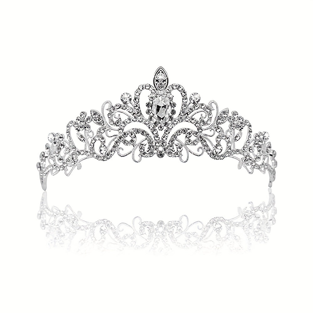 Bridal Crystal Headband Tiara With Comb For Women Rhinestone Hairband