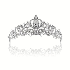 Bridal Crystal Headband Tiara With Comb For Women Rhinestone Hairband
