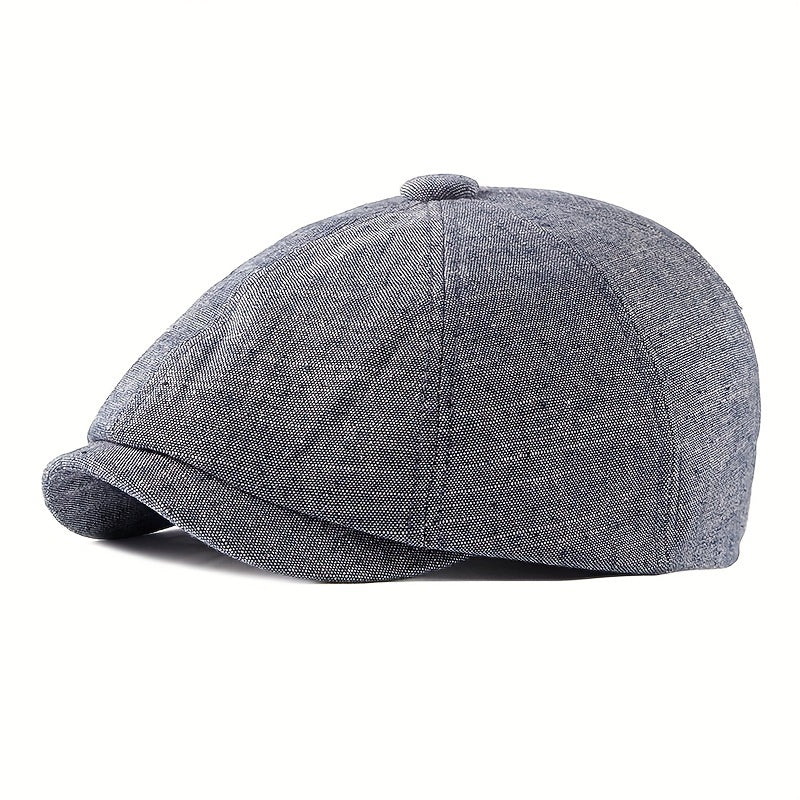 Men's Retro Beret Painter Hat Octagonal Newsboy Hat Cotton Linen Sun Hat