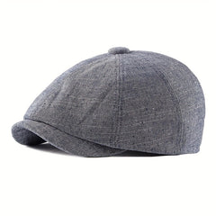 Men's Retro Beret Painter Hat Octagonal Newsboy Hat Cotton Linen Sun Hat