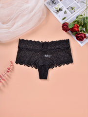 6 Pack Women's Plus Floral Lace Hipster Panties Set