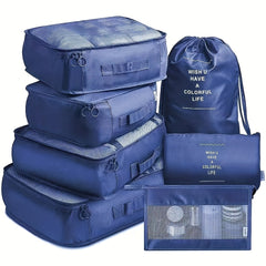 7-Piece Travel Storage Bag Set for Clothes Luggage Sorting