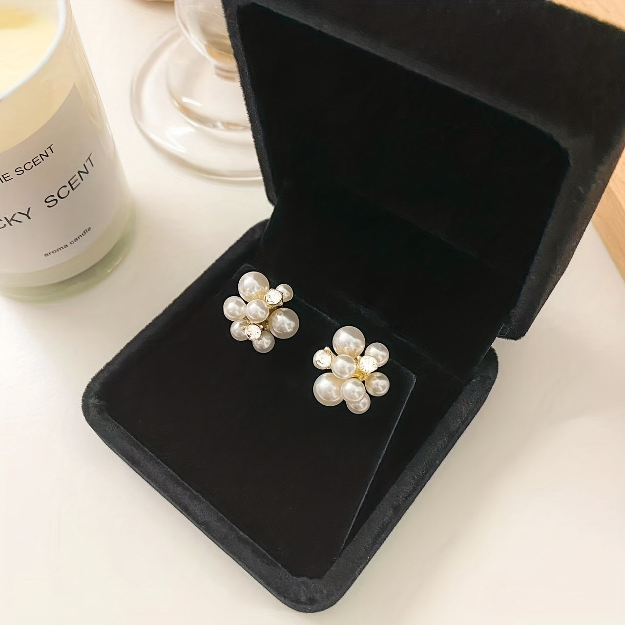 Flower Ball Rhinestone Earrings for Girls