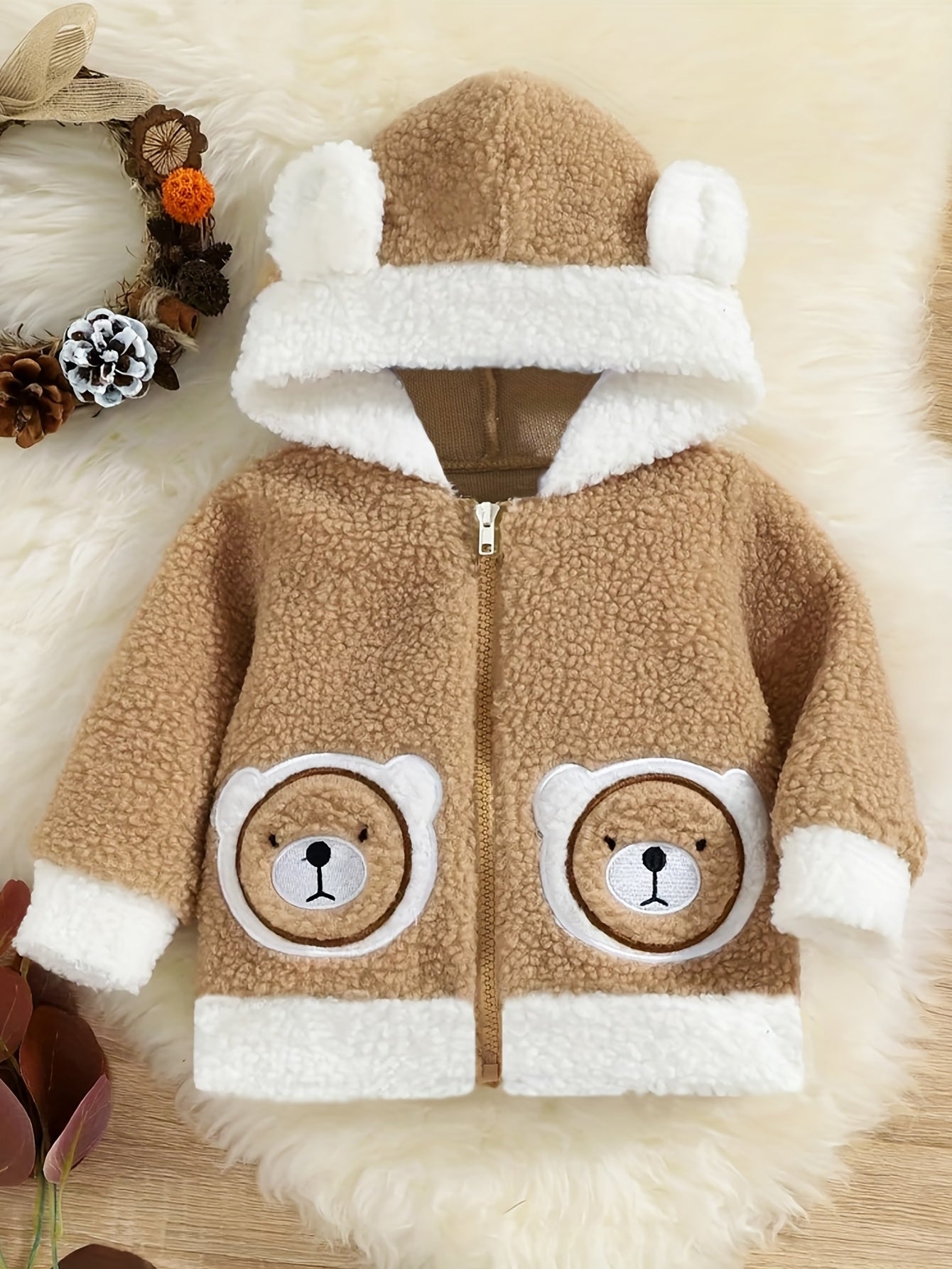 Baby Bear Hooded Coat With Ears Kids Jacket
