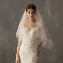Floral Pattern Bridal Double Layers Veil Wedding Hair Accessories