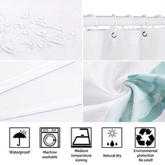 Colorful Cow Pattern Shower Curtain with Hooks 71x71in