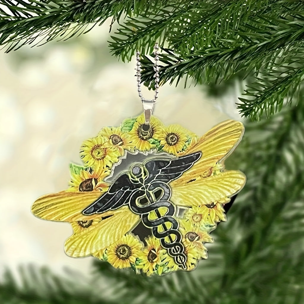 Sunflower Dragonfly Holiday Decoration Accessory Door Plate Charm