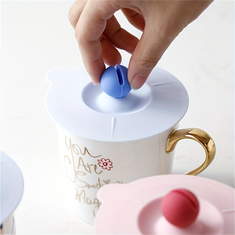 Multicolor Round Silicone Cup Lids Reusable Cover for Cold Coffee