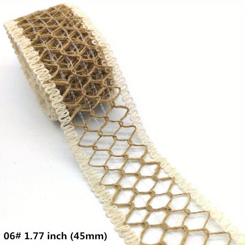3 Yards Flower Pattern Jute Ribbon Wedding Party Decor DIY Crafts Wrapping