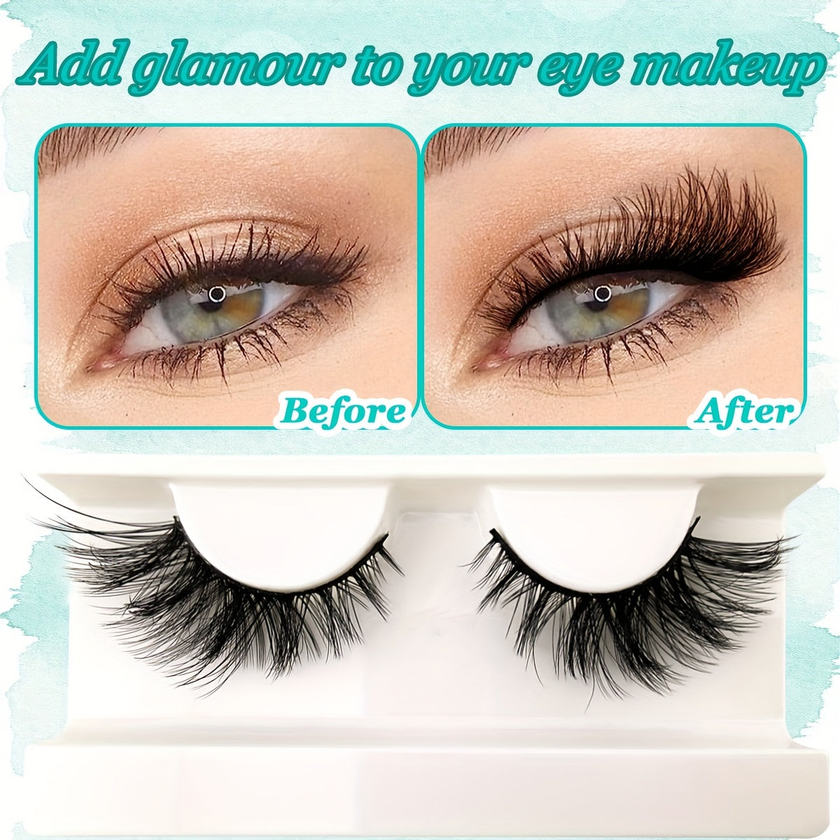 5 Pairs Fox Eye Lashes 24mm Wispy Faux Mink Lashes