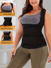 Women's Plus Size Sports Corset Zipper Waist Trainer Hot Sweat Body Shaper
