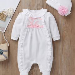 Baby Lace Bow Footed Jumpsuit