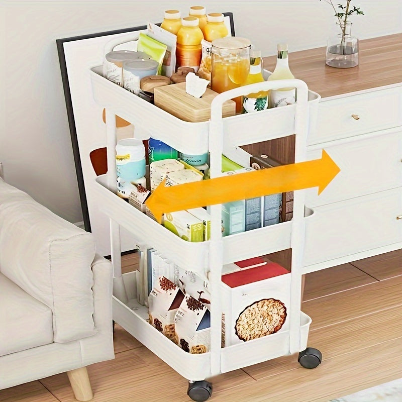 Kitchen Utility Cart with Wheels Plastic Storage Cart
