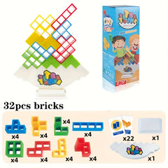 Balance Stacking Blocks Game 32pcs High Building Blocks Family Fun Party Toys