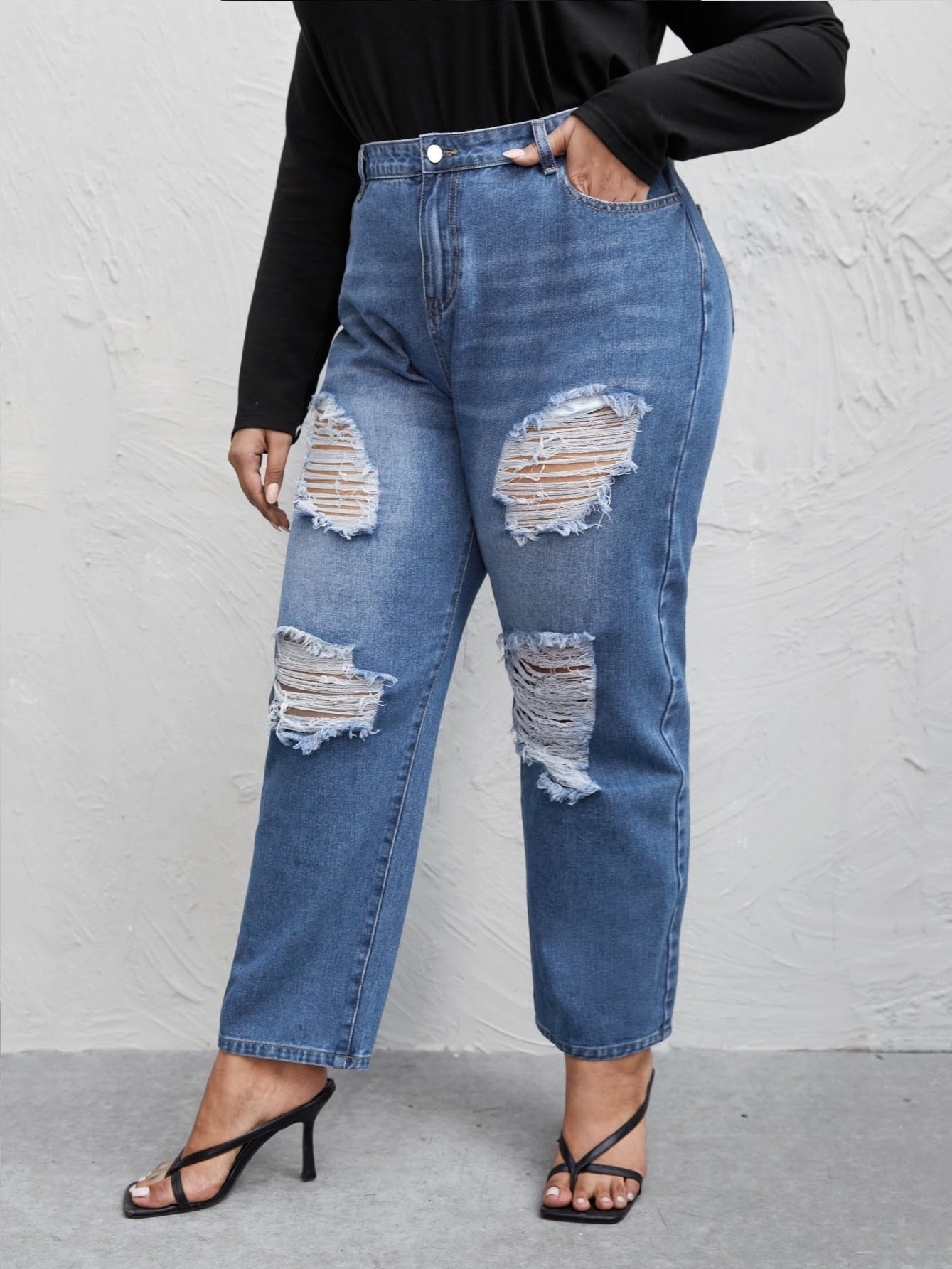 High Waist Straight Leg Jeans