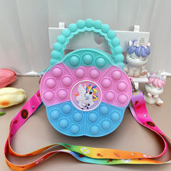 Colorful Silicone Flower Unicorn Crossbody Bag Coin Purse Wallet
