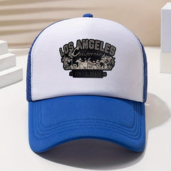 Unisex Block Trucker Hat GOOD THINGS TAKE TIME Print Mesh Baseball Cap