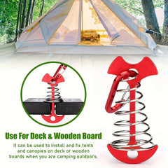 5pcs Tent Ground Anchor Pegs and Carabiners Set