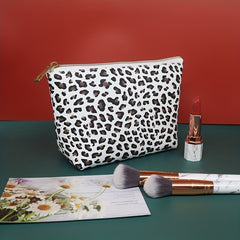 2Pcs Leopard Makeup Bag Small Cosmetic Pouch Waterproof Travel Toiletry Bag