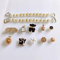 12pcs Shoe Jewelry Bear Glasses Chain Set DIY Shoe Buckle Accessories