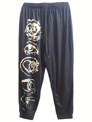 Colorblock Eye Print Sports Pants