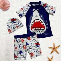 Toddler Boys Shark Graphic Surfing Set Summer Beach Clothes Bathing Suits