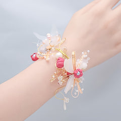 Wedding Wrist Corsage Bridesmaid Hand Flowers Bracelet