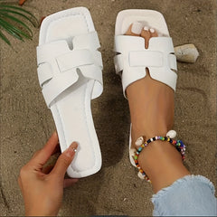 Women's Square Open Toe Slide Sandals Casual Versatile Slides