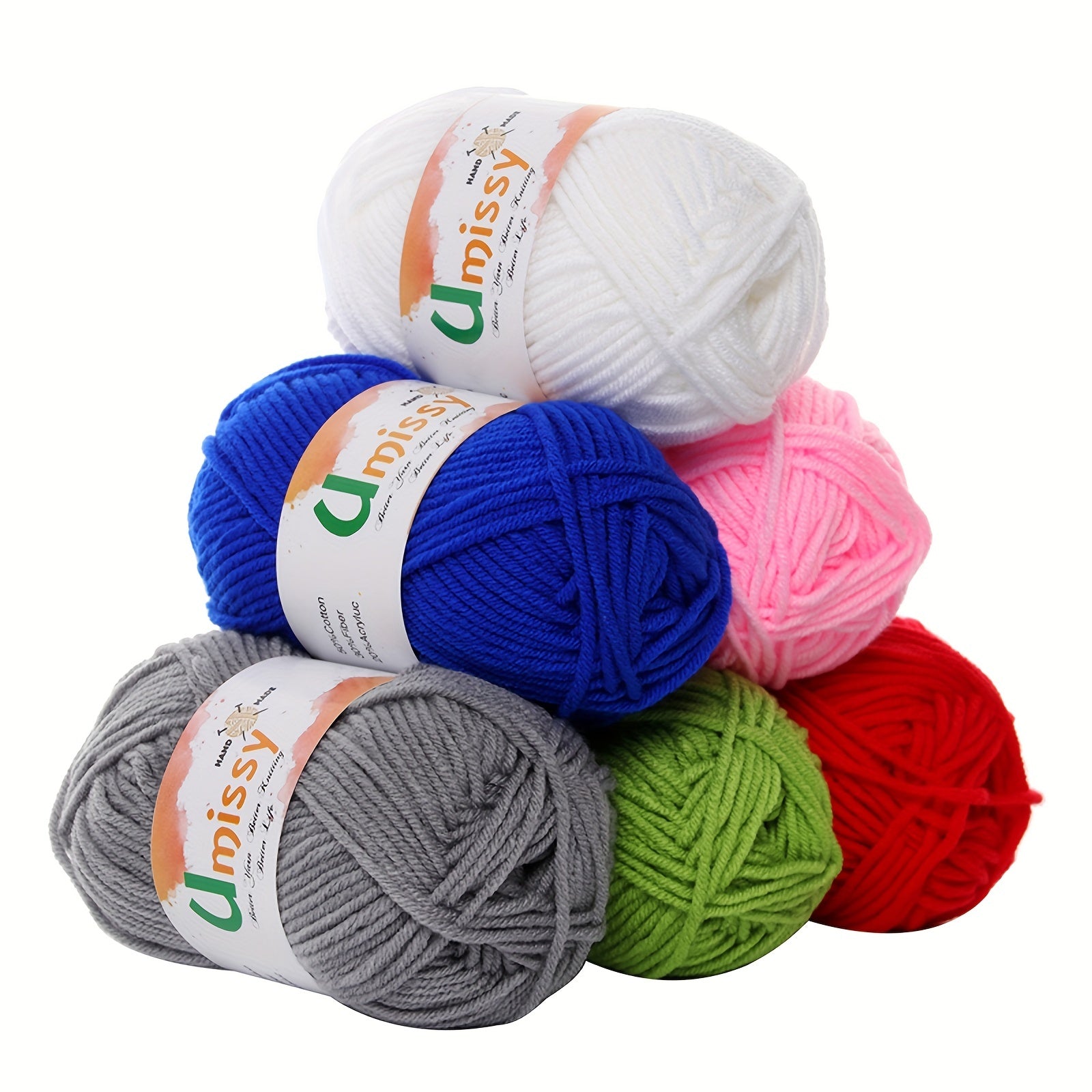 Mini Soft Cotton Yarn Set with Purple Markers 25g 2pcs 2.5mm