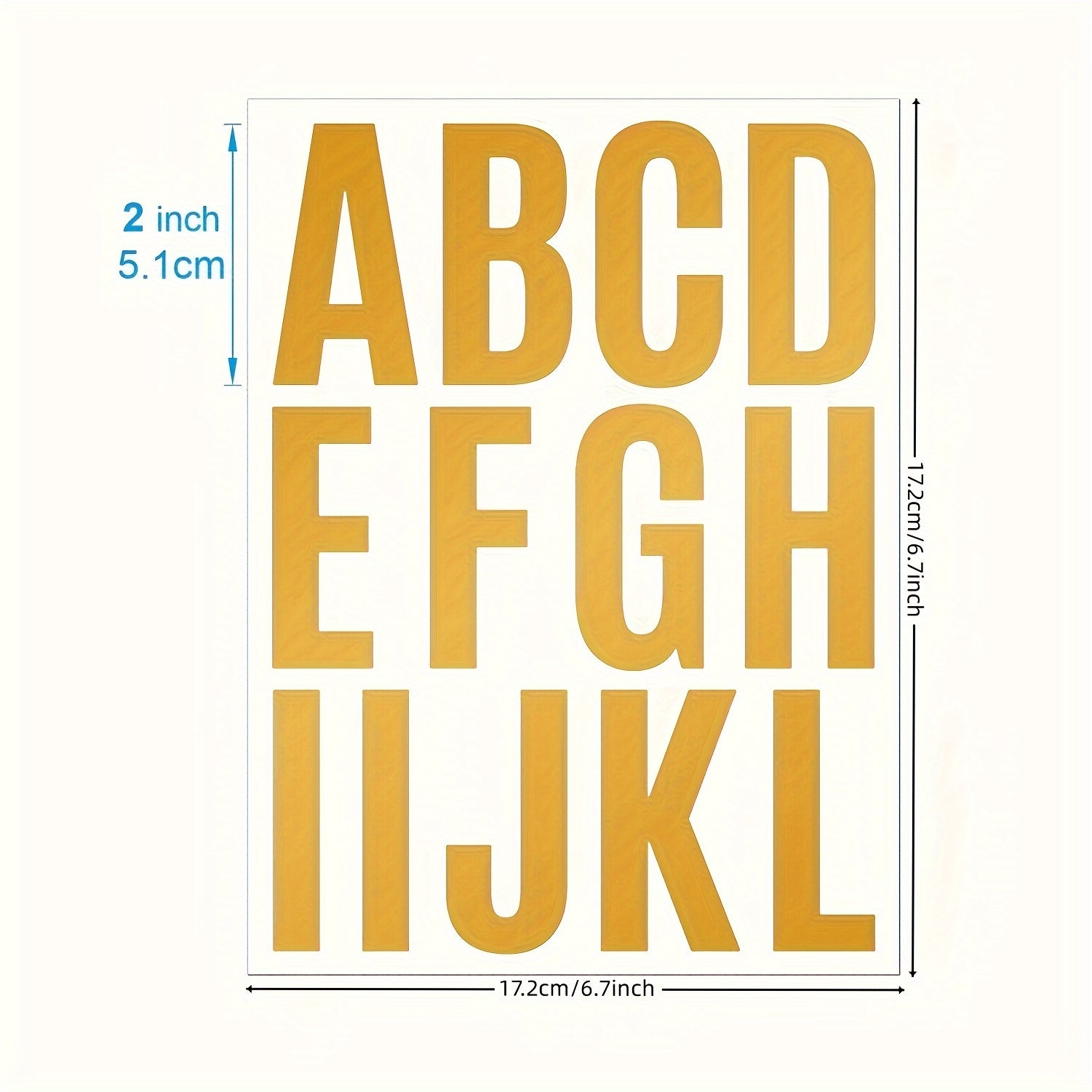 Golden Letter Stickers Planner Stickers Waterproof Reusable for Party Decoration