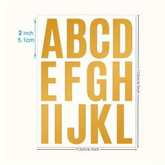 Golden Letter Stickers Planner Stickers Waterproof Reusable for Party Decoration