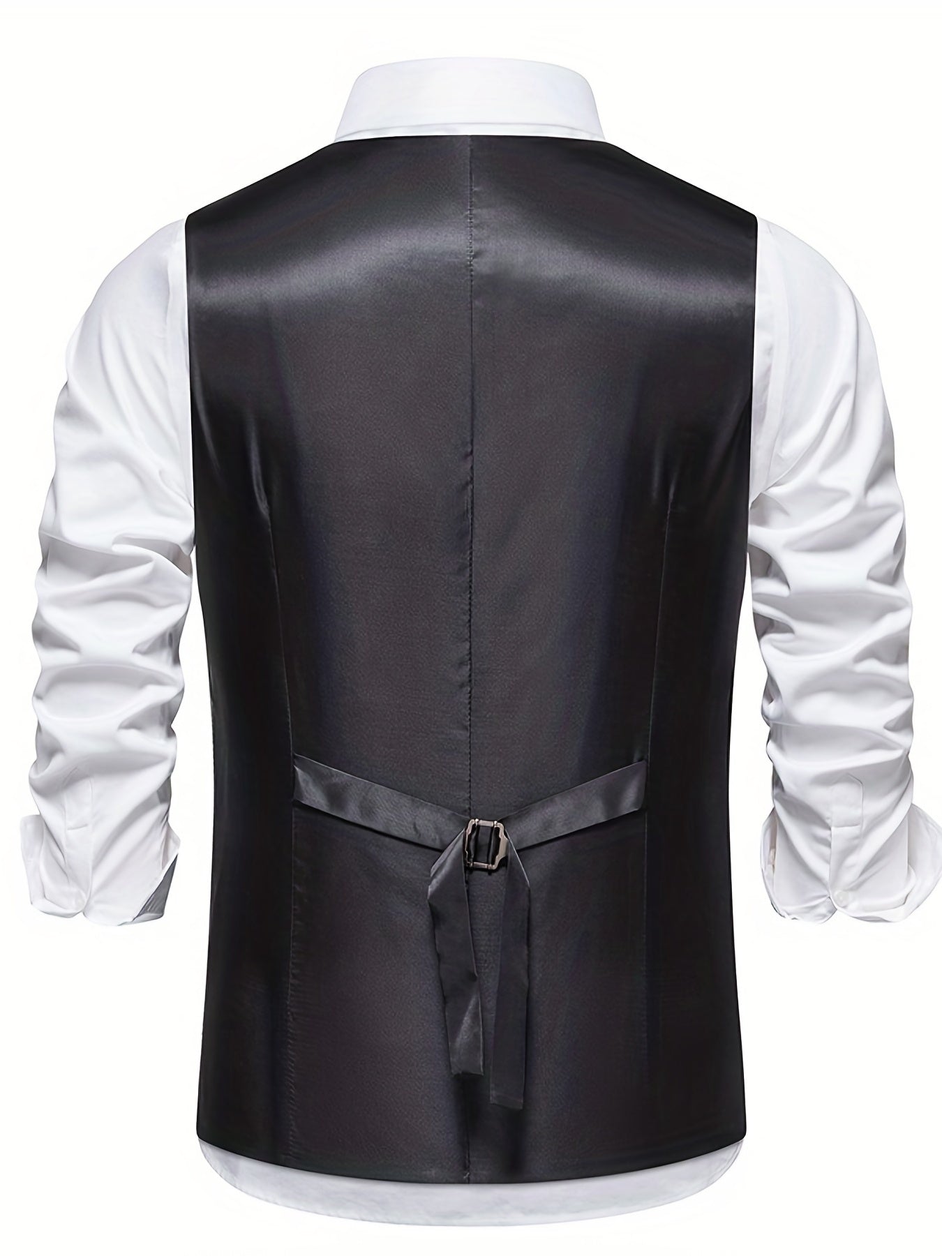 Classic Herringbone Double Breasted Men's Vest Wedding Retro Suit