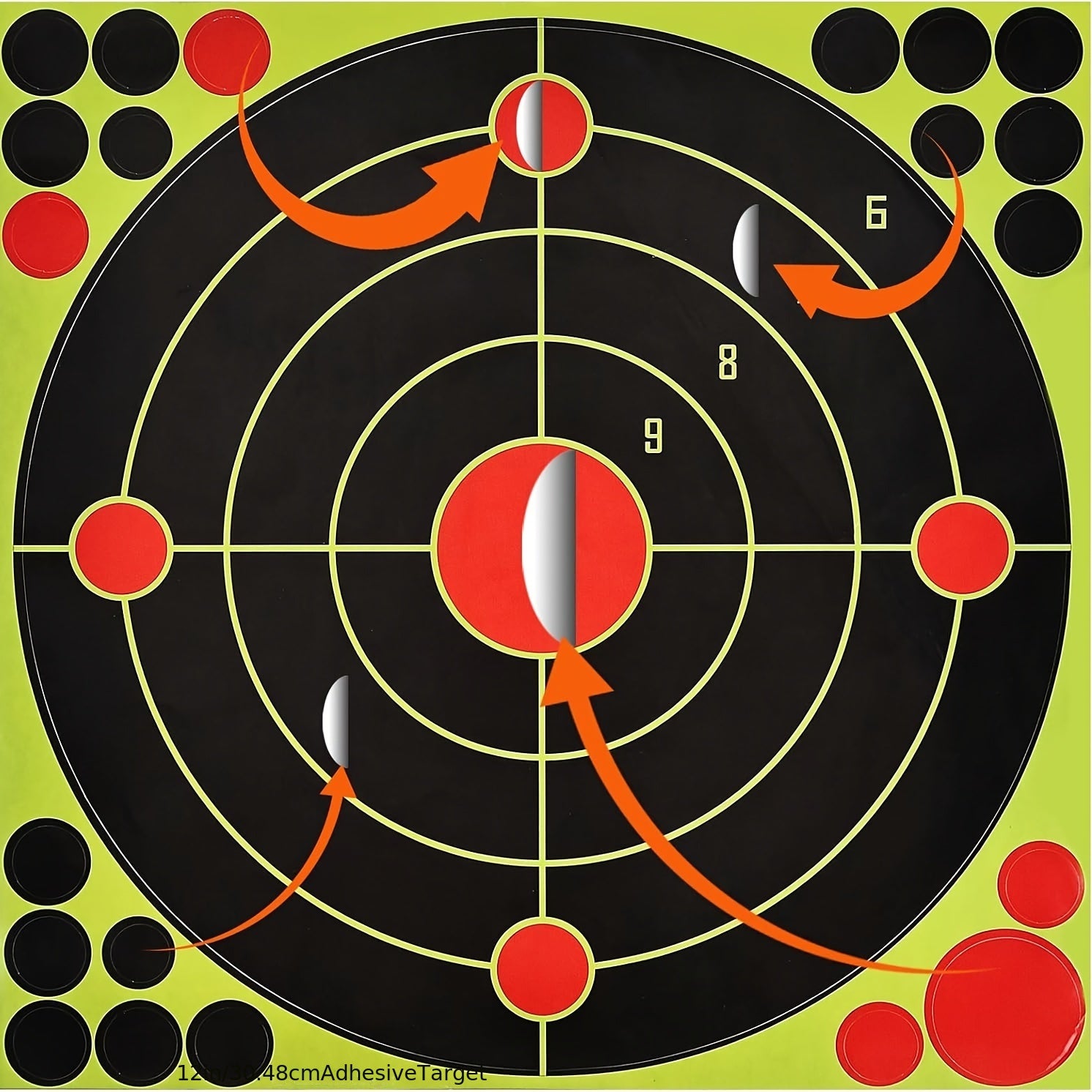 10pcs Stick & Splatter Self-Adhesive Targets 20-32 cm for Outdoor Training