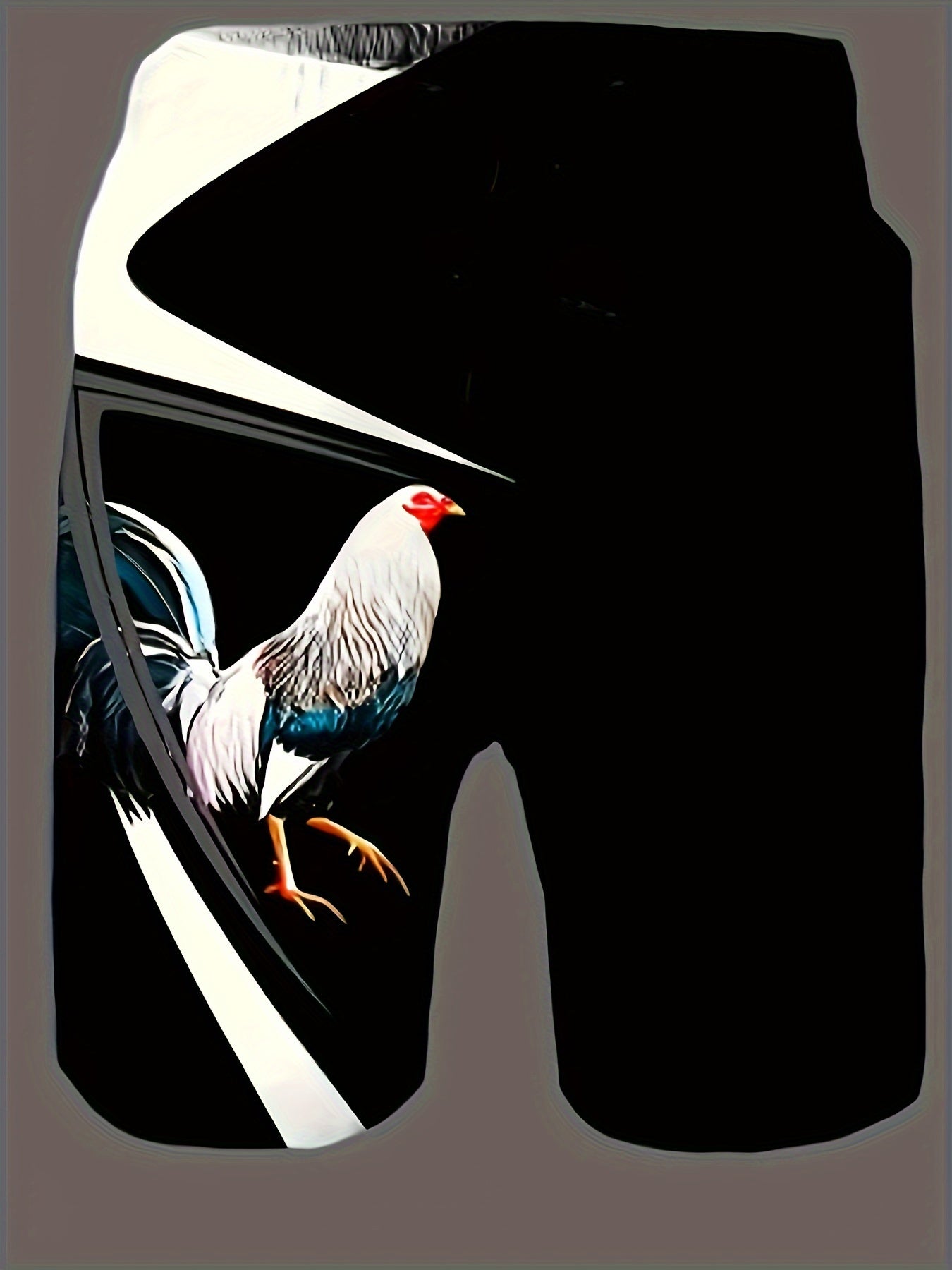 Rooster Pattern Mens 2 Piece Outfits T-shirt & Shorts Set For Summer