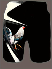 Rooster Pattern Mens 2 Piece Outfits T-shirt & Shorts Set For Summer