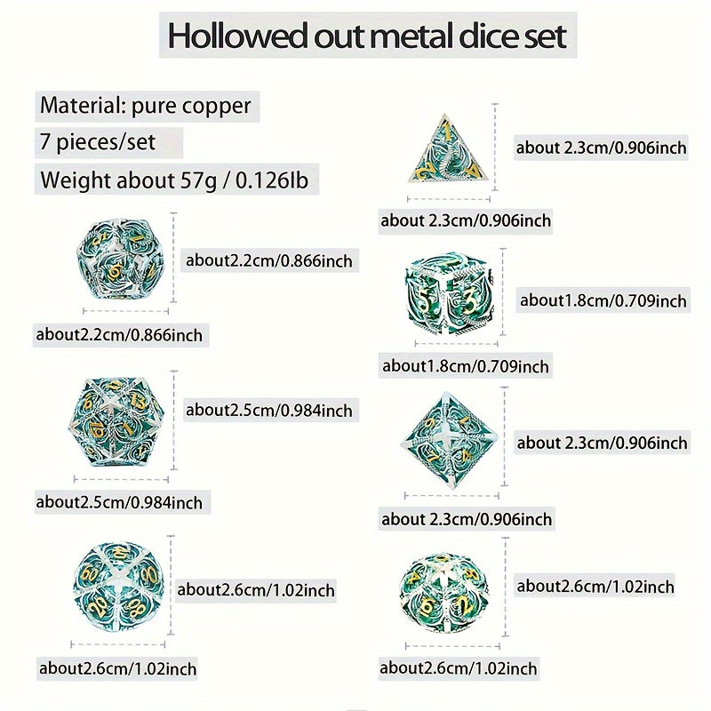 7pcs Polyhedral D&D Dice Set Halloween Decoration Desktop Game Toy