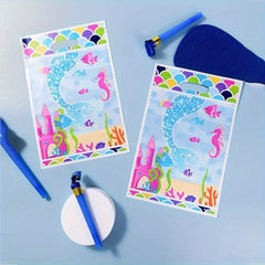 10pcs Mermaid Party Gift Bags for Kids' Birthday Baby Shower Christmas Halloween