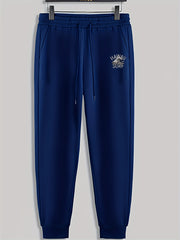 Mountain Capital Letters Print Men's Pants Drawstring Sweatpants
