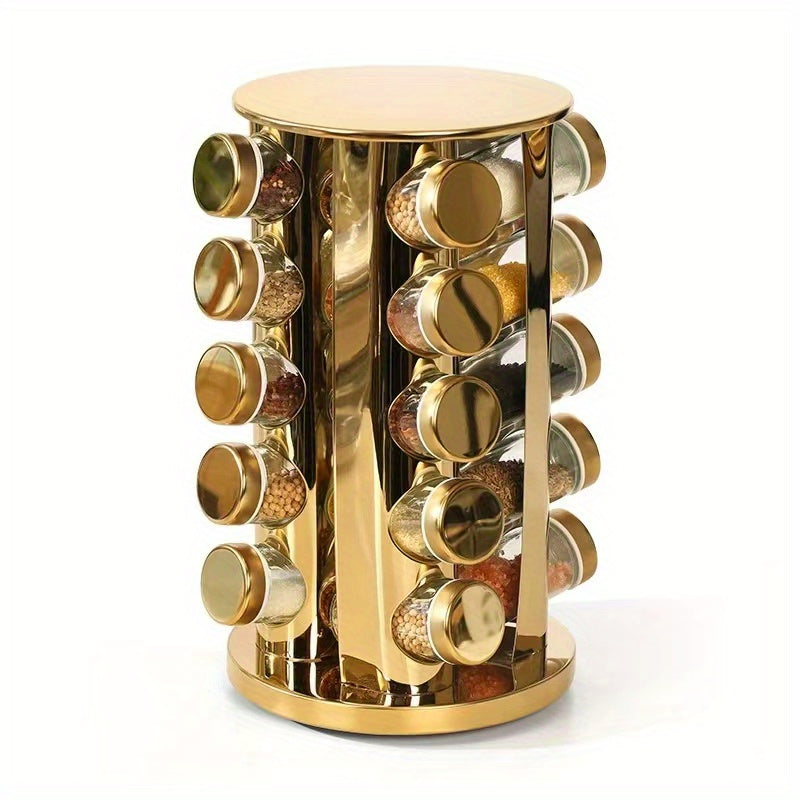 20pcs Spice & Seasoning Set Rotating Countertop Spice Rack